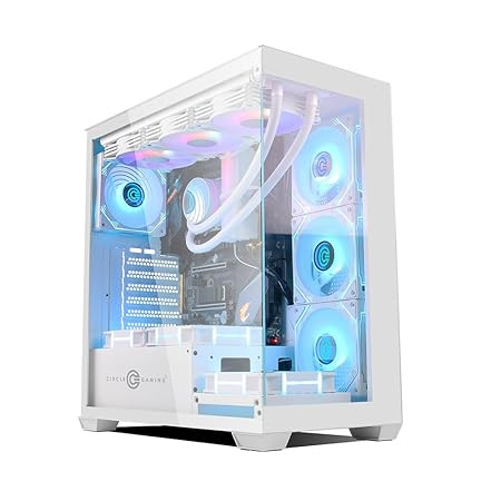 Circle Defender ZX1 Mid- Tower Gaming Cabinet - White