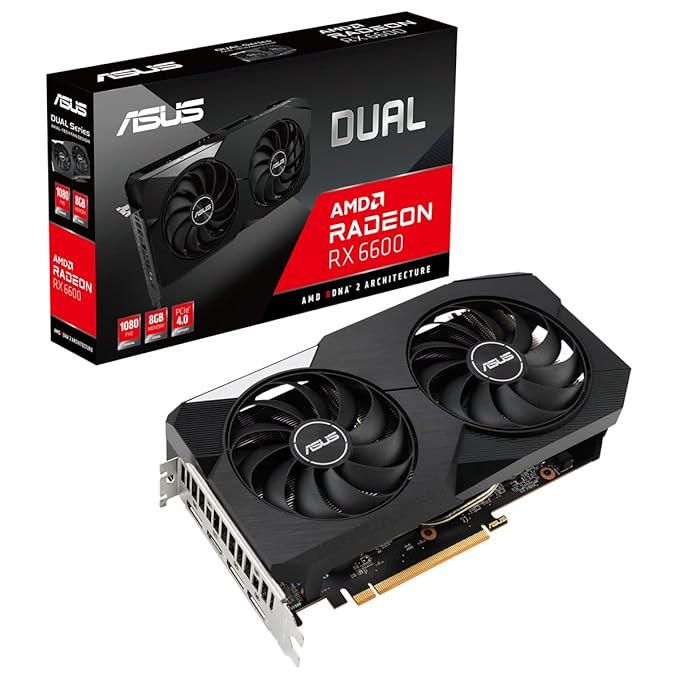 ASUS Dual AMD Radeon RX 6600 4GB GDDR6 Graphics Card