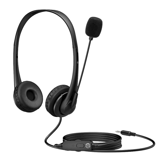 HP G2 Wired Over Ear Headphones with Mic