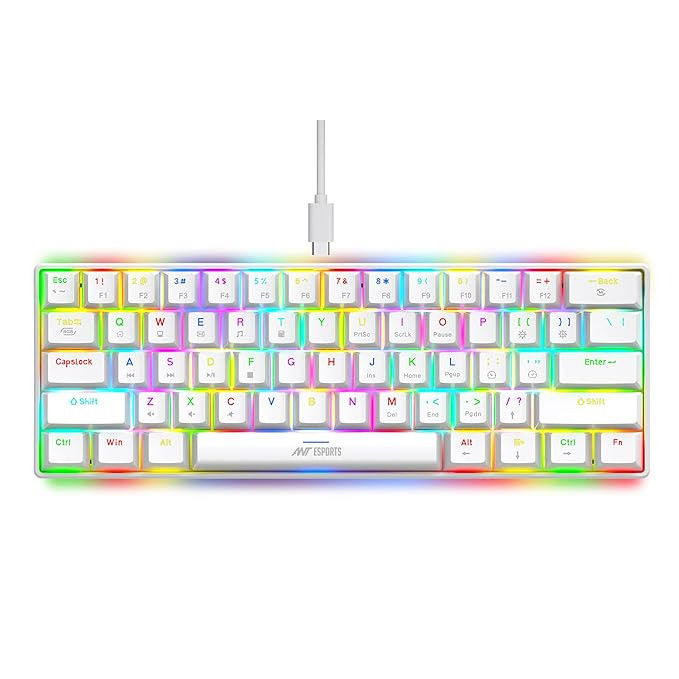 Ant Esports MK1300 V2 60% Mechanical Keyboard White