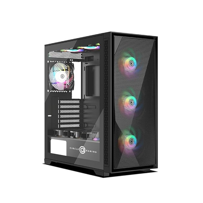 Circle Furious MESH 360 ARGB Mid-Tower Gaming Cabinet - Black