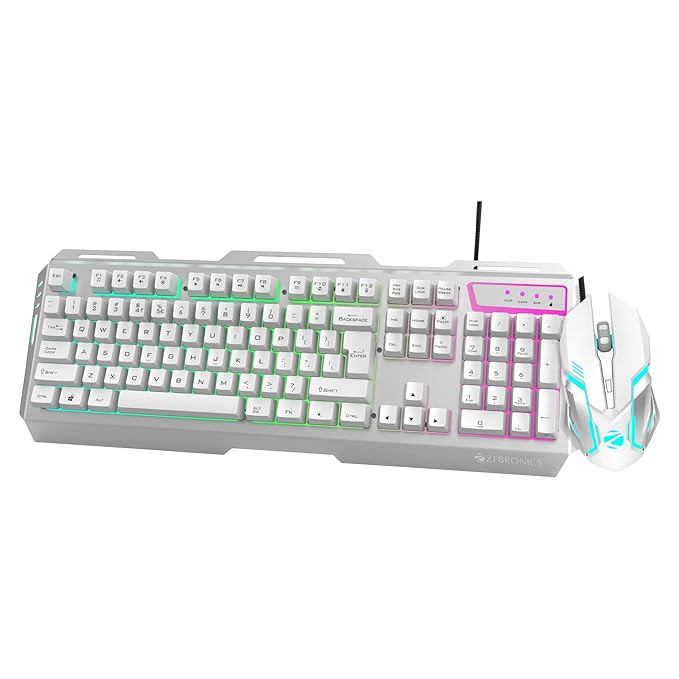 Zebronics Transformer Gaming Keyboard and Mouse Combo White