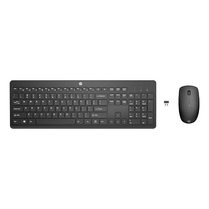 HP 230 Black Wireless USB Keyboard and Mouse Set