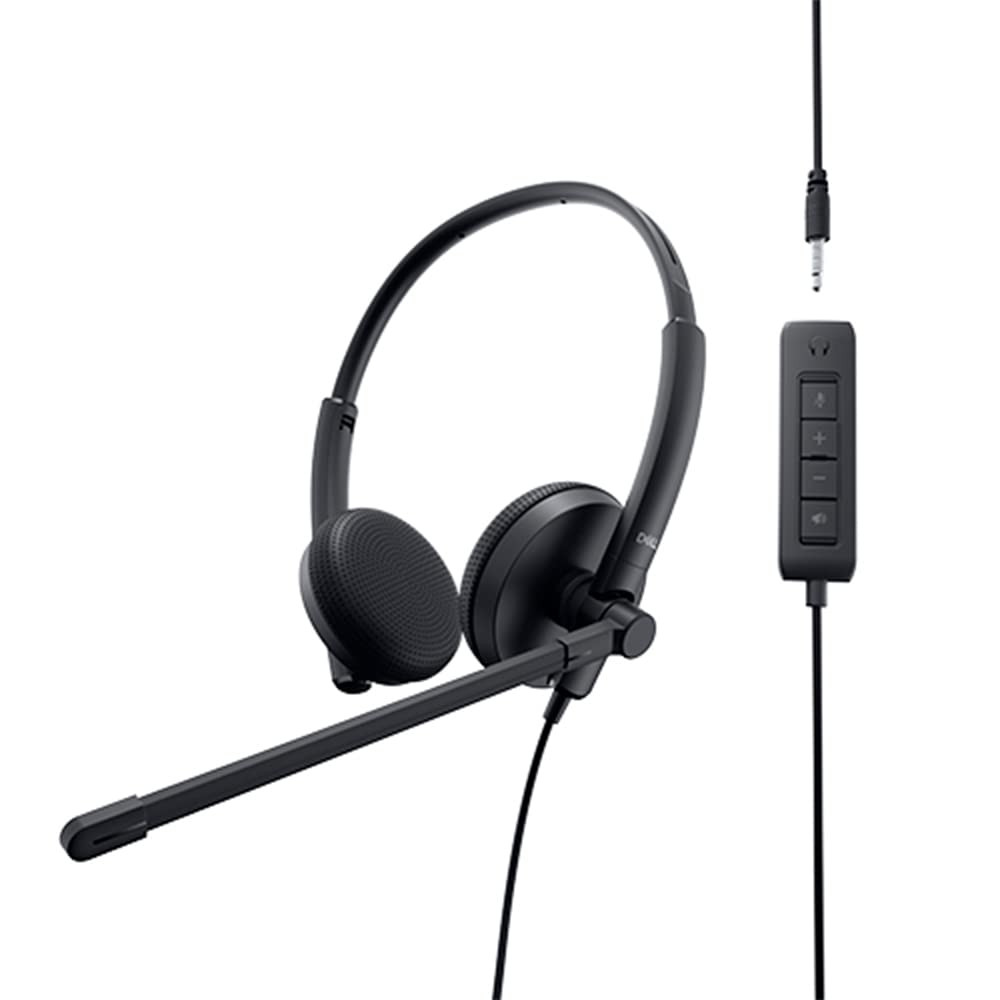 Dell Leatherette Wired Stereo Over Ear Headset