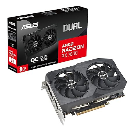 ASUS Dual Radeon RX 7600 V2 OC Edition 8Gb Gddr6 Graphics Card