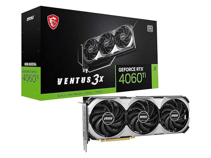 MSI GeForce RTX 4060 Ti VENTUS 3X OC 8GB Graphics Card