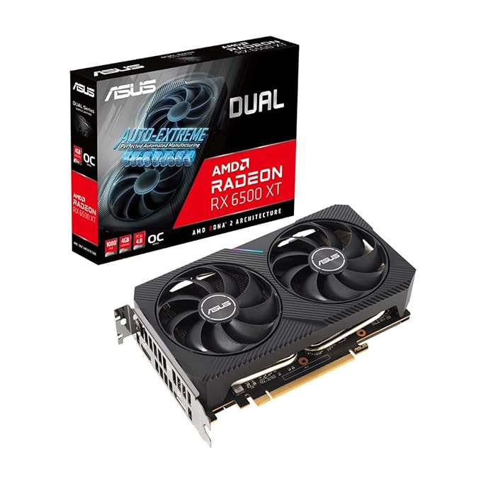 ASUS Dual AMD Radeon RX 6500 XT V2 OC Edition 4GB GDDR6 Graphics Card