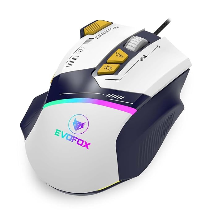 EvoFox Blaze Ultra Gaming Mouse White & Yellow